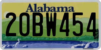 AL license plate 20BW454