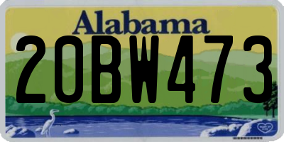AL license plate 20BW473