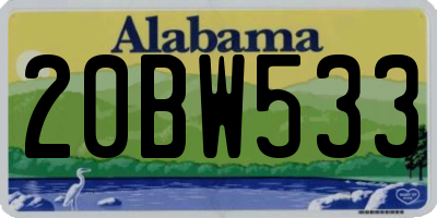 AL license plate 20BW533