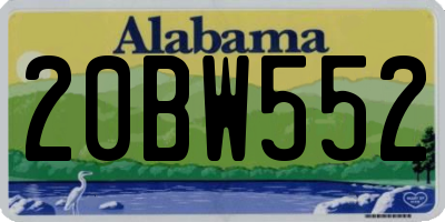 AL license plate 20BW552