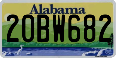 AL license plate 20BW682