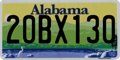 AL license plate 20BX130
