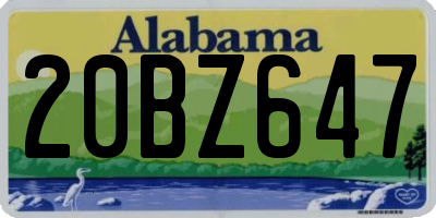 AL license plate 20BZ647