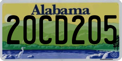 AL license plate 20CD205