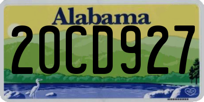 AL license plate 20CD927
