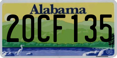 AL license plate 20CF135