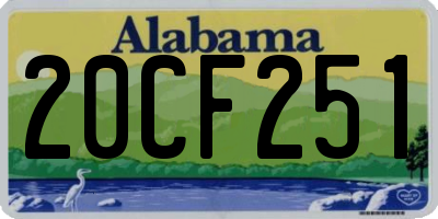 AL license plate 20CF251