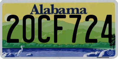 AL license plate 20CF724