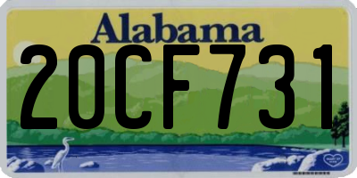 AL license plate 20CF731