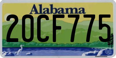 AL license plate 20CF775