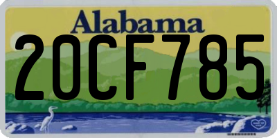 AL license plate 20CF785