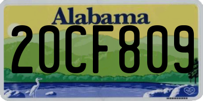 AL license plate 20CF809