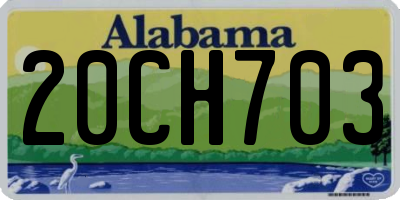 AL license plate 20CH703