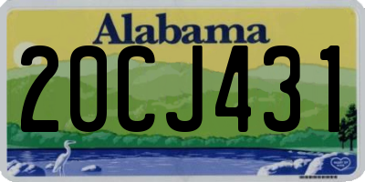 AL license plate 20CJ431