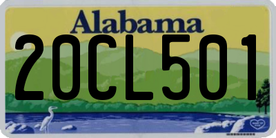 AL license plate 20CL501