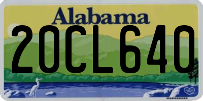 AL license plate 20CL640