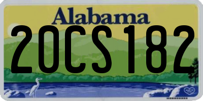 AL license plate 20CS182