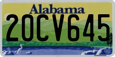 AL license plate 20CV645