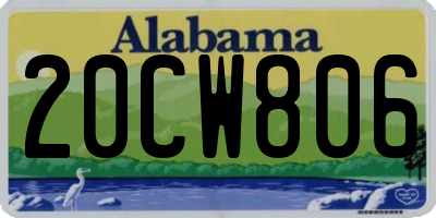 AL license plate 20CW806