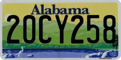 AL license plate 20CY258