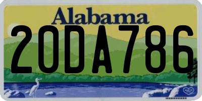 AL license plate 20DA786