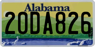 AL license plate 20DA826