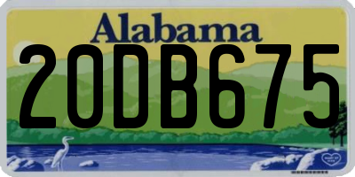 AL license plate 20DB675
