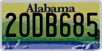 AL license plate 20DB685