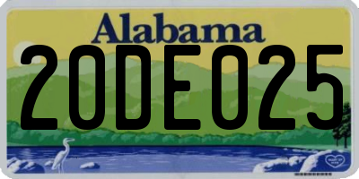 AL license plate 20DE025
