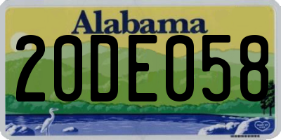 AL license plate 20DE058