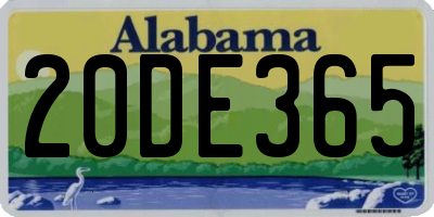 AL license plate 20DE365