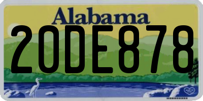 AL license plate 20DE878