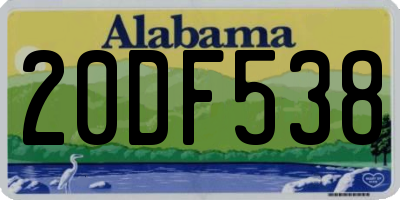 AL license plate 20DF538