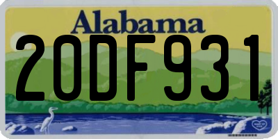 AL license plate 20DF931