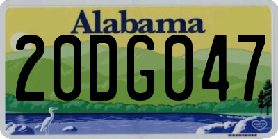 AL license plate 20DG047