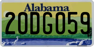 AL license plate 20DG059