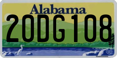 AL license plate 20DG108