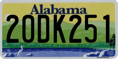 AL license plate 20DK251