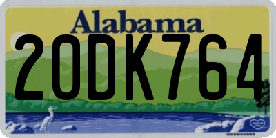 AL license plate 20DK764