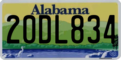 AL license plate 20DL834