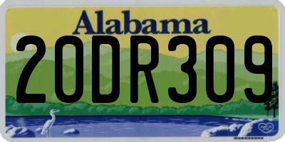 AL license plate 20DR309