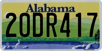 AL license plate 20DR417