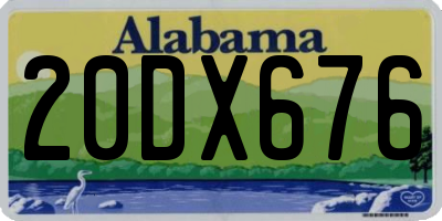 AL license plate 20DX676