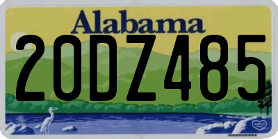 AL license plate 20DZ485