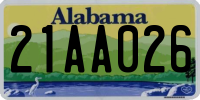 AL license plate 21AA026