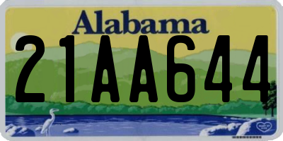 AL license plate 21AA644