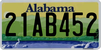 AL license plate 21AB452