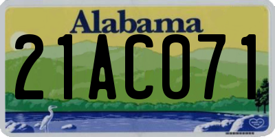 AL license plate 21AC071