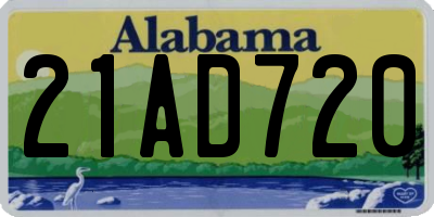 AL license plate 21AD720