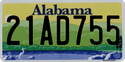 AL license plate 21AD755